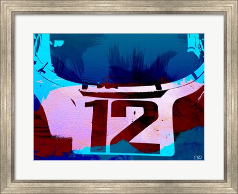 Framed Racing Number 12 Watercolor Print