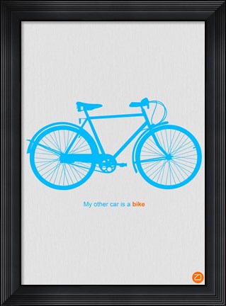 Framed My Other Car Is A Bike ( Blue) Print