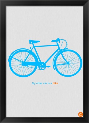 Framed My Other Car Is A Bike ( Blue) Print