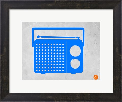 Framed Blue Transistor Radio Print