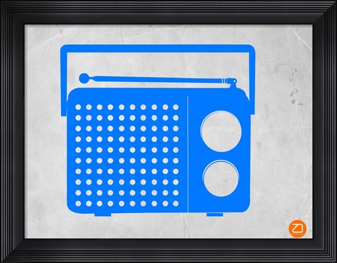 Framed Blue Transistor Radio Print