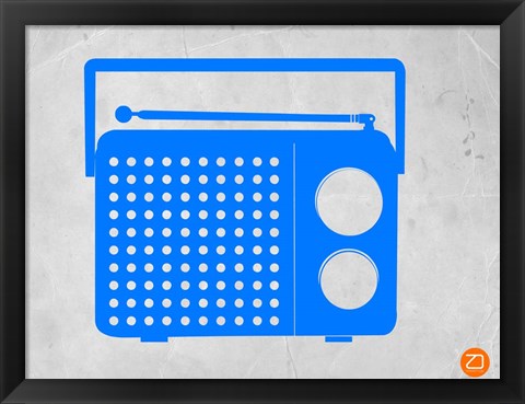 Framed Blue Transistor Radio Print