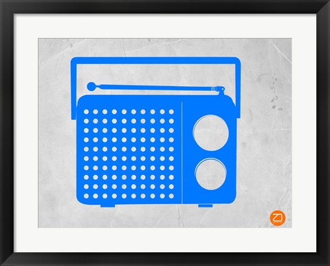 Framed Blue Transistor Radio Print