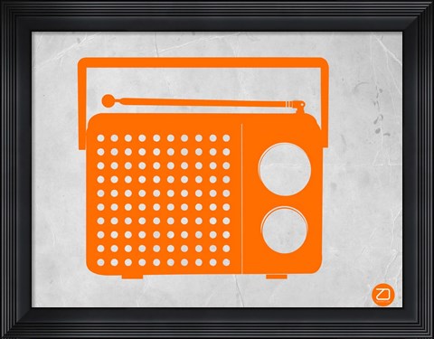 Framed Orange Transistor Radio Print