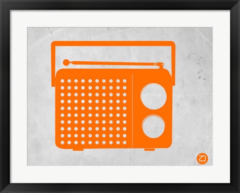 Framed Orange Transistor Radio Print