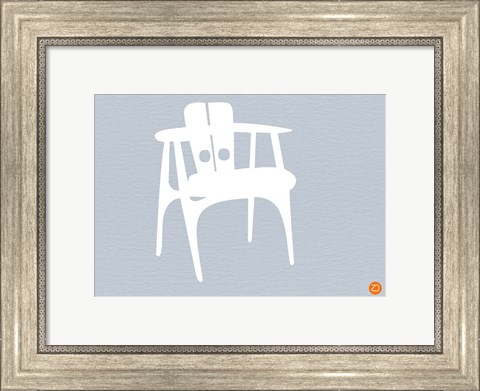 Framed White Wooden Chair Print