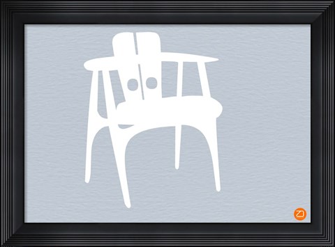 Framed White Wooden Chair Print