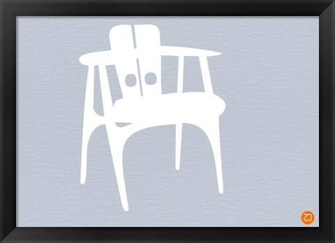 Framed White Wooden Chair Print