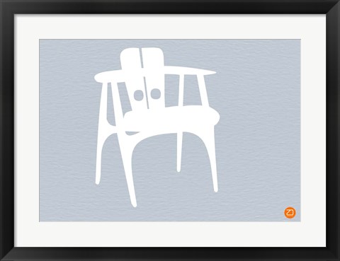 Framed White Wooden Chair Print