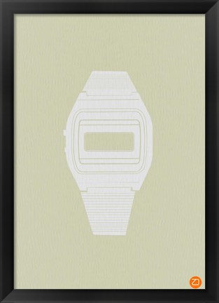 Framed White Electronic Watch Print