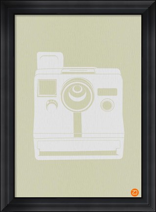 Framed White Polaroid Camera 2 Print