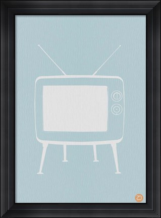 Framed Vintage TV Blue Print
