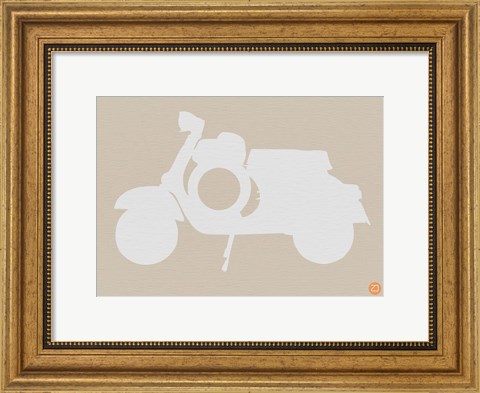 Framed Scooter Brown Print