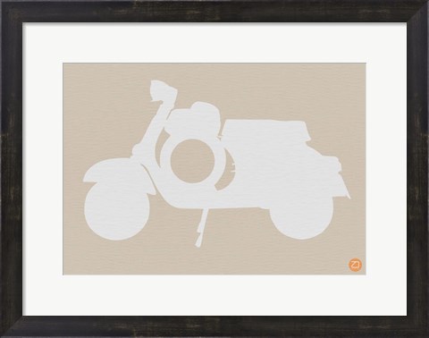 Framed Scooter Brown Print
