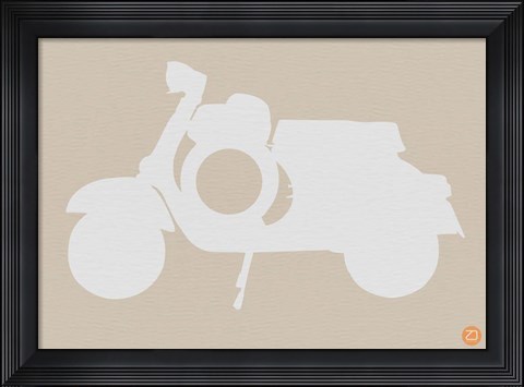 Framed Scooter Brown Print