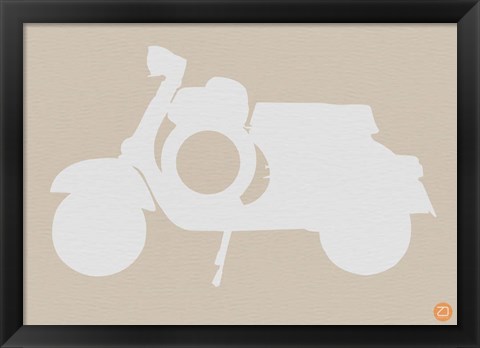 Framed Scooter Brown Print