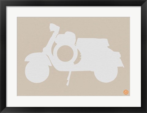 Framed Scooter Brown Print