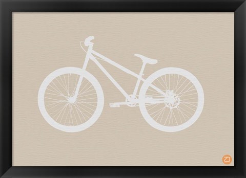 Framed Bicycle Brown Print