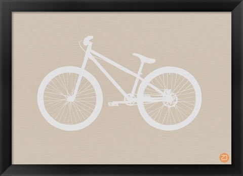 Framed Bicycle Brown Print