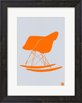 Framed Orange Eames Rocking Chair Print