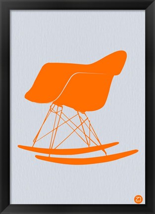 Framed Orange Eames Rocking Chair Print