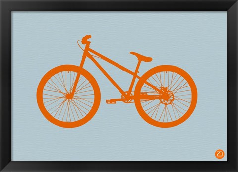 Framed Orange Bicycle Print