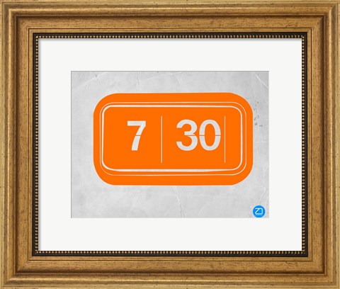Framed Orange Alarm Clock Print