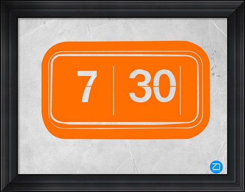 Framed Orange Alarm Clock Print