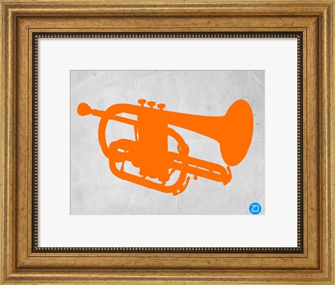 Framed Orange Tuba Print