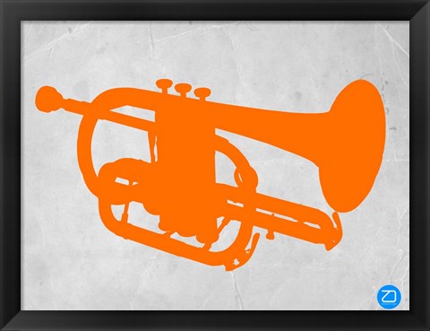 Framed Orange Tuba Print