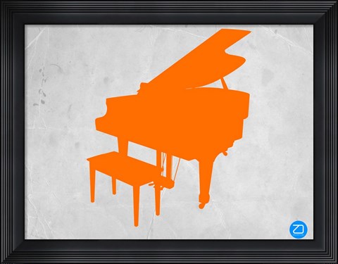 Framed Orange Piano Print