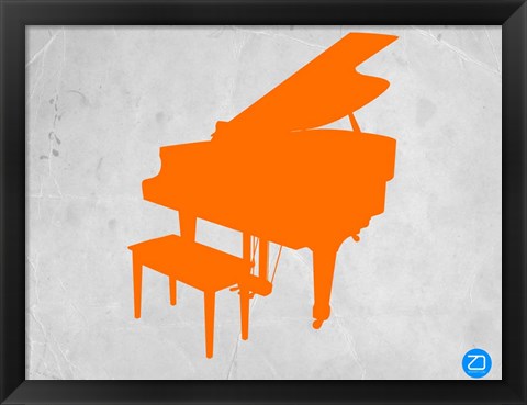 Framed Orange Piano Print