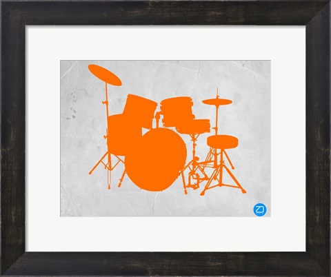 Framed Orange Drum Set Print