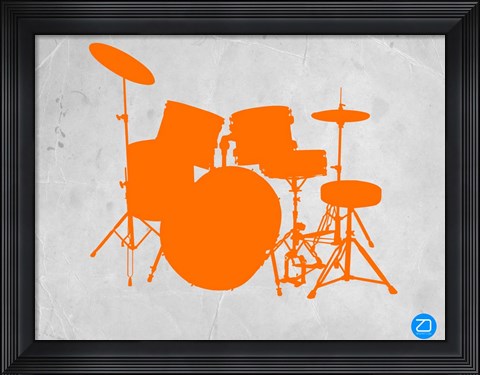 Framed Orange Drum Set Print
