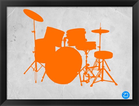 Framed Orange Drum Set Print