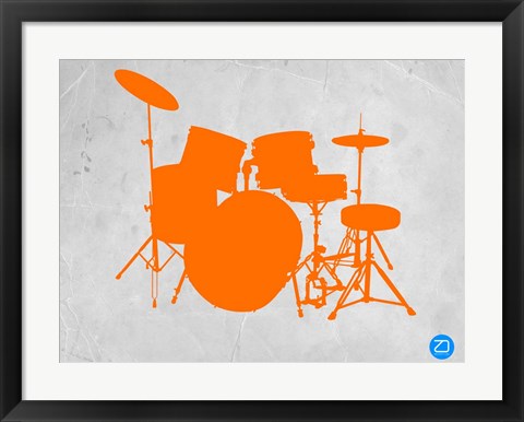 Framed Orange Drum Set Print