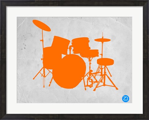 Framed Orange Drum Set Print