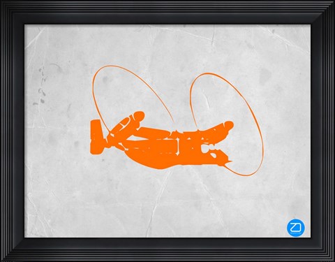 Framed Orange Plane 1 Print