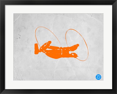 Framed Orange Plane 1 Print