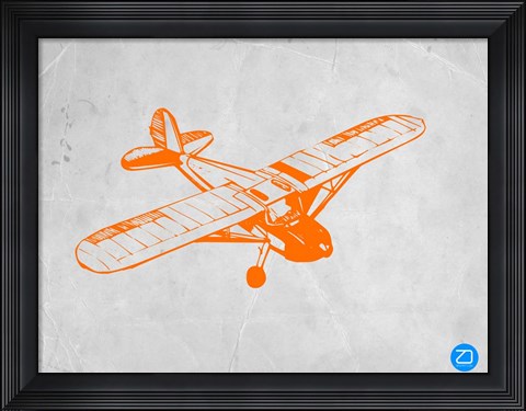 Framed Orange Plane 2 Print