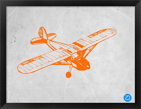 Framed Orange Plane 2 Print