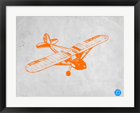 Framed Orange Plane 2 Print