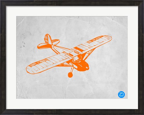 Framed Orange Plane 2 Print