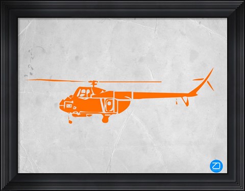 Framed Orange Helicopter Print