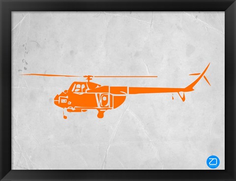 Framed Orange Helicopter Print