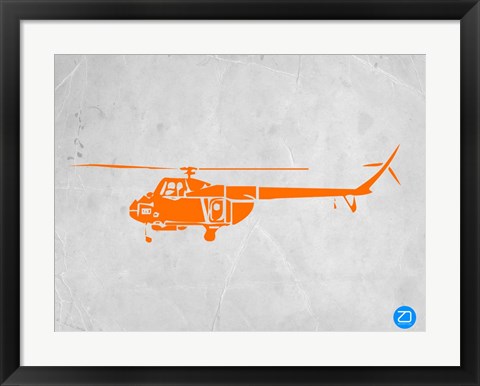 Framed Orange Helicopter Print