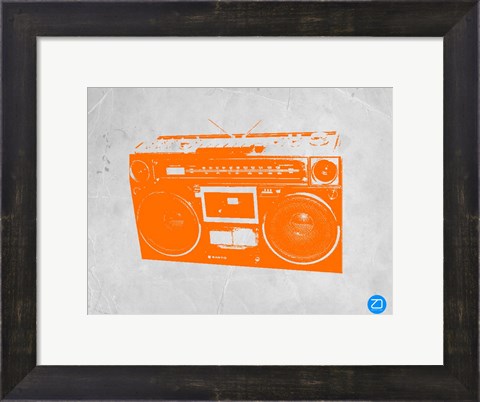 Framed Orange Boom Box Print