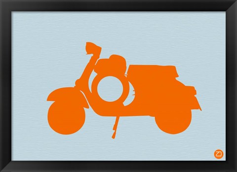 Framed Orange Scooter Print