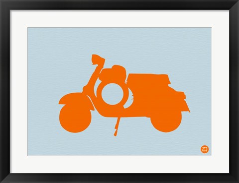 Framed Orange Scooter Print