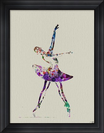 Framed Ballerina Watercolor 4A Print